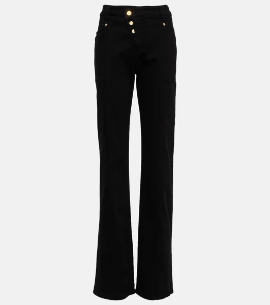 Брюки асимметричного кроя из хлопка TOM FORD, черный