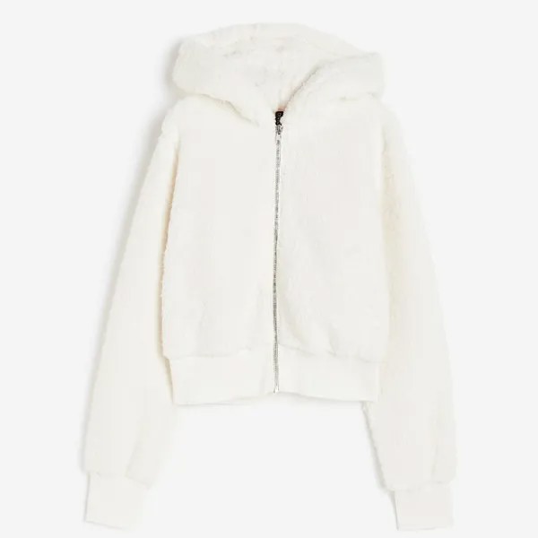 Толстовка H&M Hooded Teddy Fleece, белый