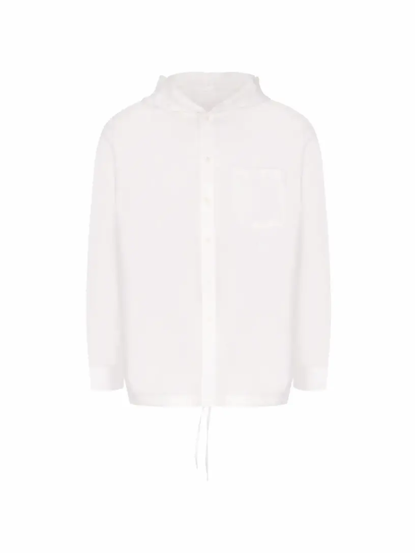 Хлопковая рубашка с капюшоном Helmut Lang, белый