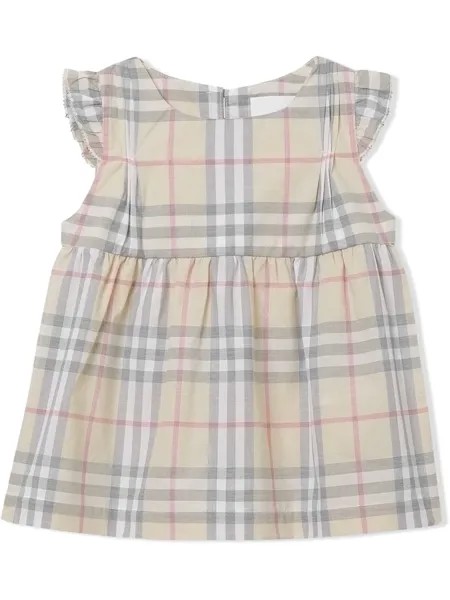 Burberry Kids платье в клетку с оборками