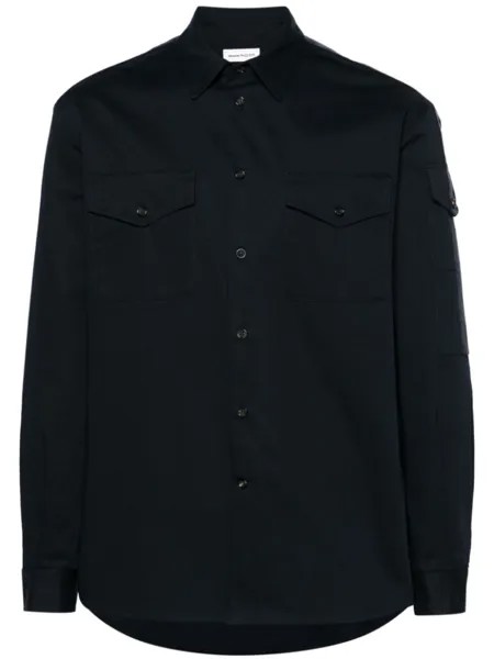 Alexander McQueen рубашка с логотипом, синий