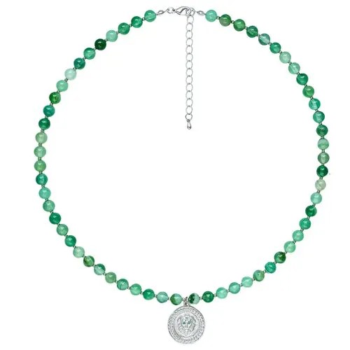 Колье Strekoza Collection, агат, длина 45 см, изумрудный