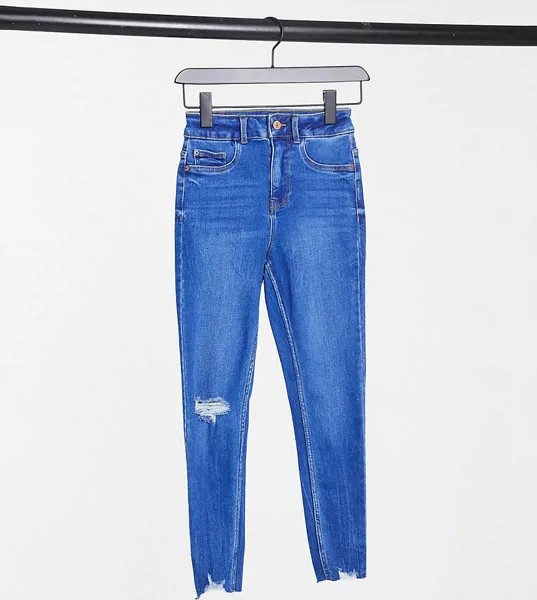 Ярко-синие джинсы с завышенной талией в стиле диско New Look Petite-Синий