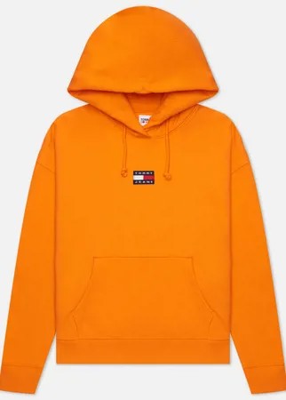 Женская толстовка Tommy Jeans Tommy Center Badge Hoodie, цвет оранжевый, размер XS