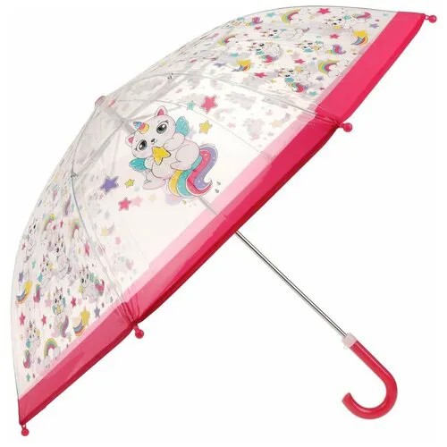 Зонт-трость Mary Poppins, розовый, бесцветный