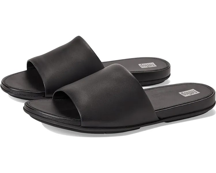 Сандалии FitFlop Gracie Leather Pool Slides, цвет All Black