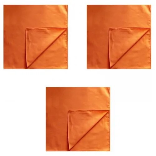 Банданы однотонные, цвет оранжевый, 55 х 55 см (Набор 3 шт.)