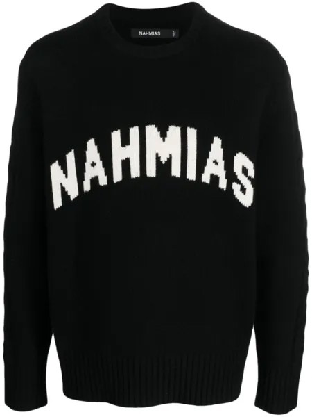 Nahmias шерстяной джемпер с логотипом, черный