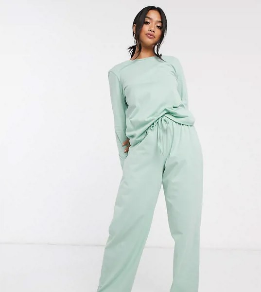 Трикотажные штаны от пижамы ASOS DESIGN Petite-Зеленый
