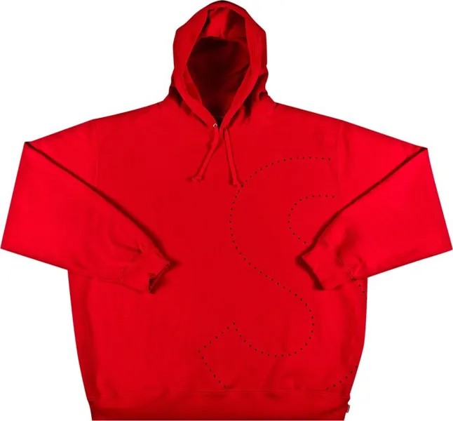 Толстовка Supreme Laser Cut S Logo Hooded Sweatshirt 'Red', красный