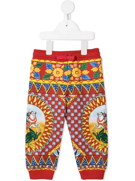 Dolce & Gabbana Kids спортивные брюки с принтом Carretto