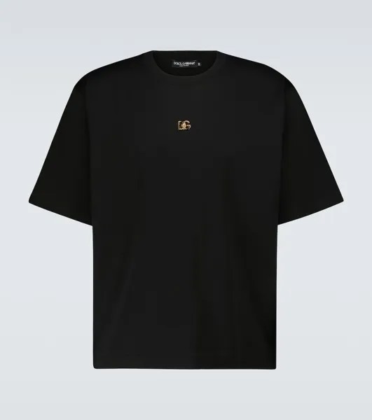 Хлопковая футболка с короткими рукавами Dolce&Gabbana, черный