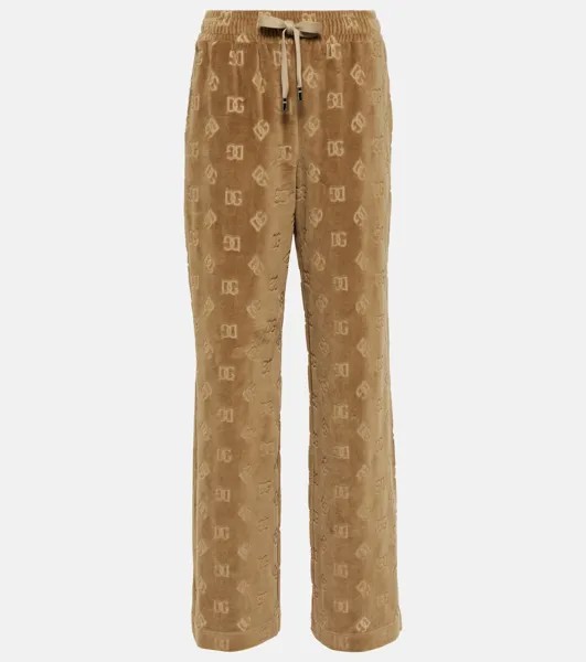 Бархатные спортивные брюки dg Dolce&Gabbana, коричневый