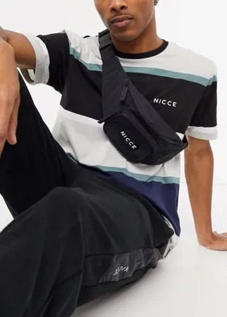 Черная сумка-кошелек на пояс с маленьким логотипом Nicce-Черный