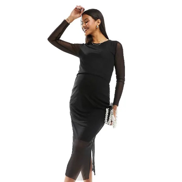 Лонгслив Mamalicious Maternity Mesh, черный