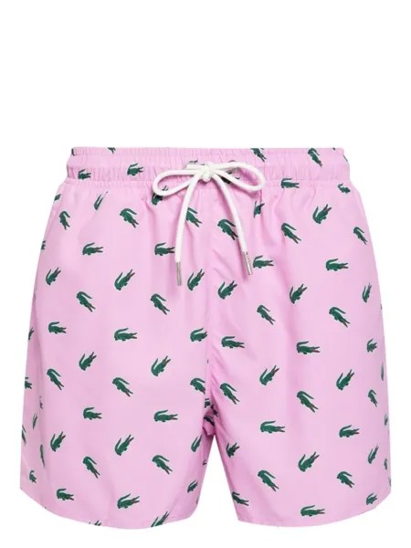 Lacoste плавки-шорты с логотипом, розовый