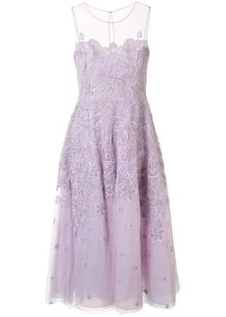 Zuhair Murad платье из тюля с цветочной вышивкой