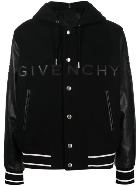 Бомбер с капюшоном и логотипом Givenchy, черный