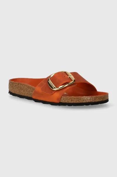 Кожаные тапочки Madrid с большой пряжкой Birkenstock, оранжевый