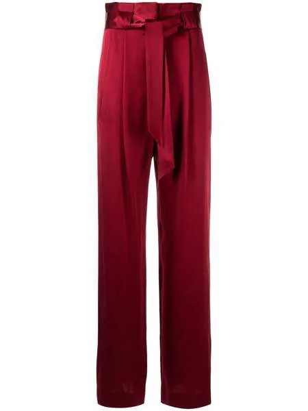 Michelle Mason шелковые брюки с завышенной талией и складками
