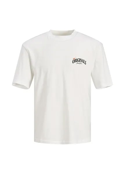 Простая белая мужская футболка с круглым вырезом Jack & Jones