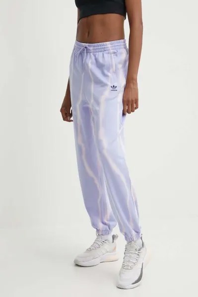 Хлопковые спортивные штаны adidas Originals, фиолетовый