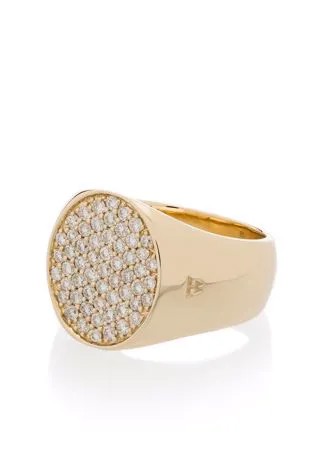 Tom Wood кольцо Pinkie Oval из желтого золота с бриллиантами