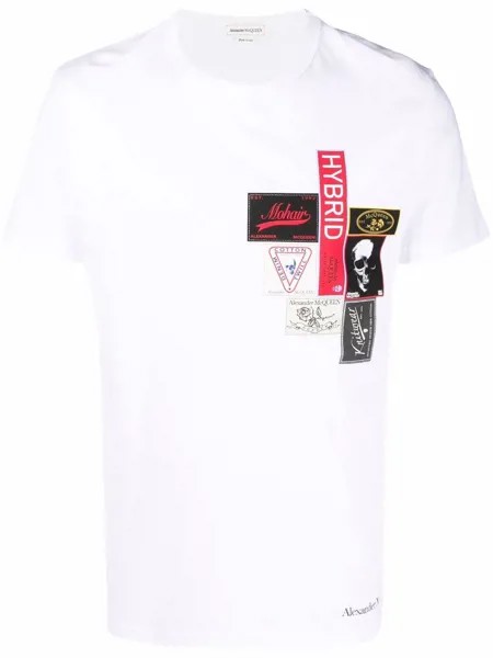 Alexander McQueen multi label-print T-shirt