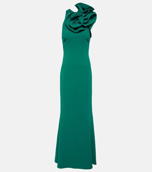 Платье с оборками ELIE SAAB, зеленый
