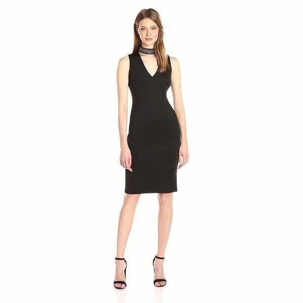 Новое элегантное черное платье-колье Calvin Klein с вырезами, размер 8