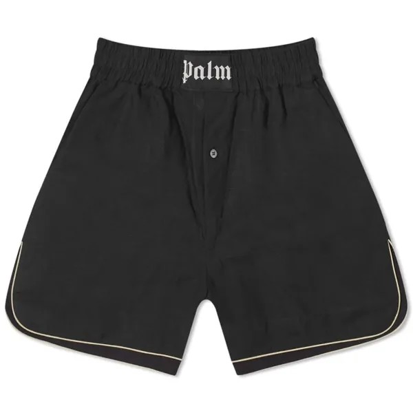 Шорты Palm Angels Linen Boxer, черный