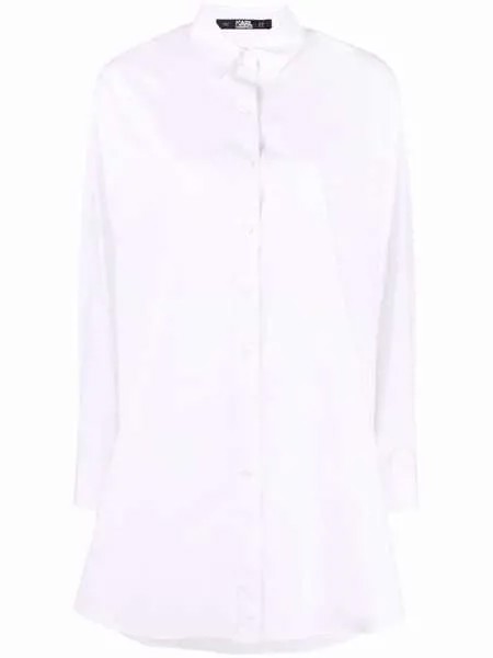 Karl Lagerfeld рубашка-туника с логотипом из бисера