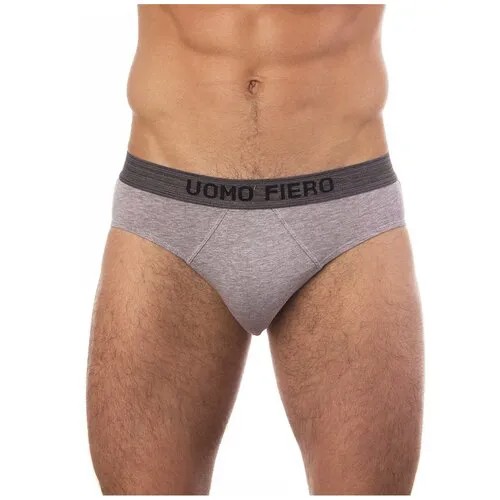 Трусы слипы Uomo Fiero, средняя посадка, размер xxl, серый