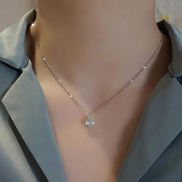 Мода Блестящий кулон ожерелье для женщин Девушка Шарм Clavicle Ожерелье Партия Свадебные ювелирные изделия Подарок