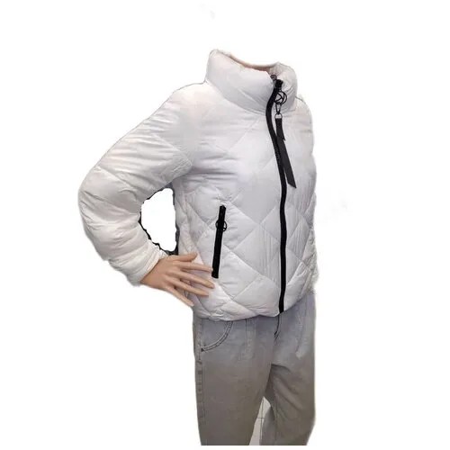 Куртка женская демисезонная укороченная, стеганая, ветрозащитная, водонепроницаемая, карманы, без капюшона. Размер L