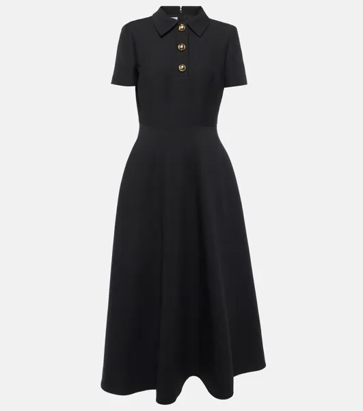 Платье миди Crepe Couture А-силуэта Valentino, черный