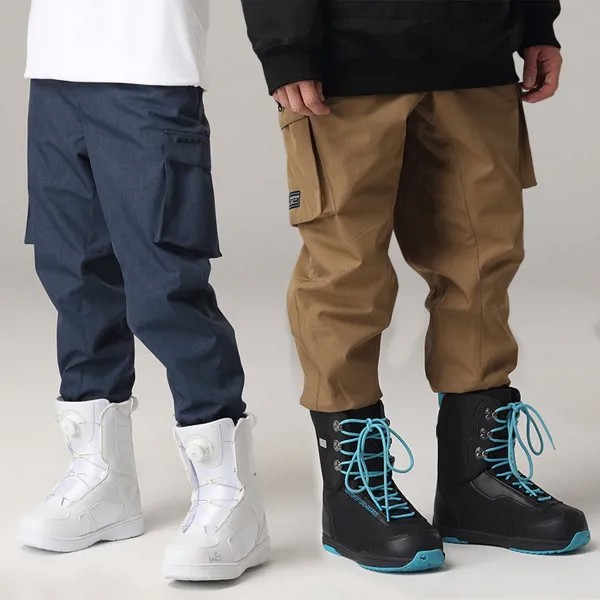 Мужские и женские лыжные брюки комбинезон с изоляцией однотонные карманы цельные подтяжки брюки зимние лыжные теплые плотные брюки