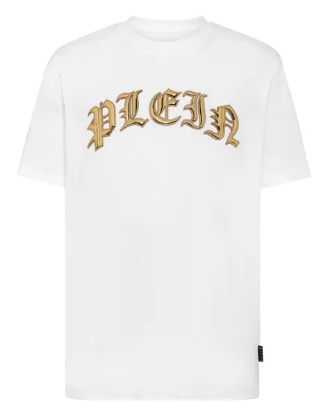 Футболка с круглым вырезом SS Gothic Plein Philipp Plein, цвет White / Gold