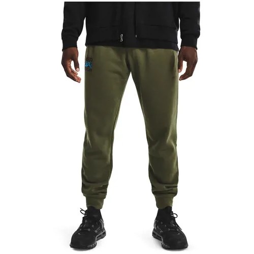 Брюки спортивные Under Armour Rival Fleece Signature Joggers, размер XS, зелёный