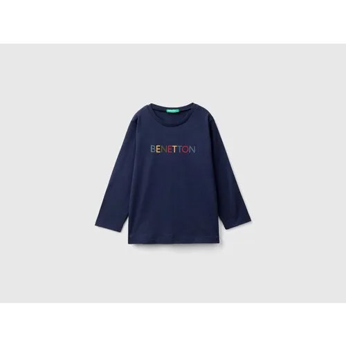 Лонгслив UNITED COLORS OF BENETTON, хлопок, размер 100 (XX), синий
