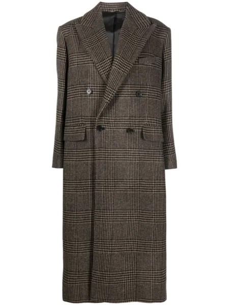 Filippa K двубортное пальто в клетку, коричневый