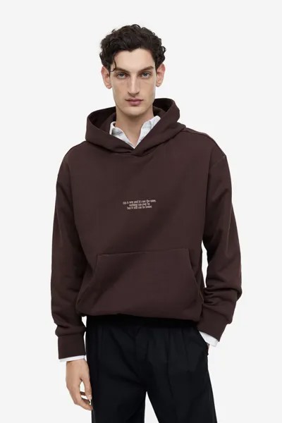 Толстовка свободного кроя с принтом H&M, коричневый