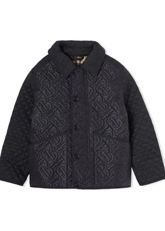 Burberry Kids стеганый бомбер с монограммой
