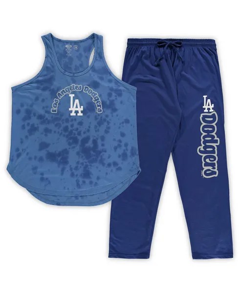 Женский комплект для сна из трикотажной майки и брюк Royal Los Angeles Dodgers больших размеров Concepts Sport