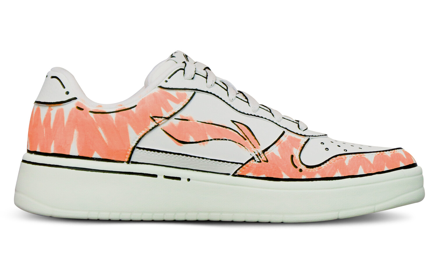 Кроссовки LINING Sports Life Collection Skateboarding Shoes Women's Low-top White/Orange, белый