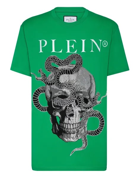 Футболка с круглым вырезом SS Змея Philipp Plein, зеленый