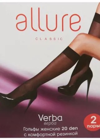 Капроновые гольфы Verba 20 den 2 пары ALLURE, универсальный, caramello