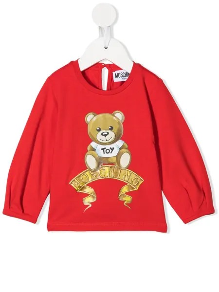 Moschino Kids топ Teddy Bear с длинными рукавами и логотипом