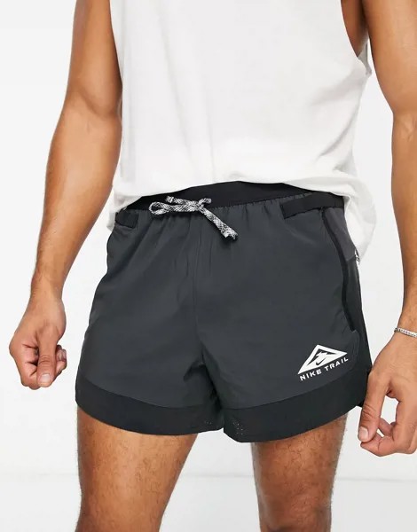 Серые шорты длиной 5 дюймов Nike Trail Running Dri-FIT Flex Stride-Серый