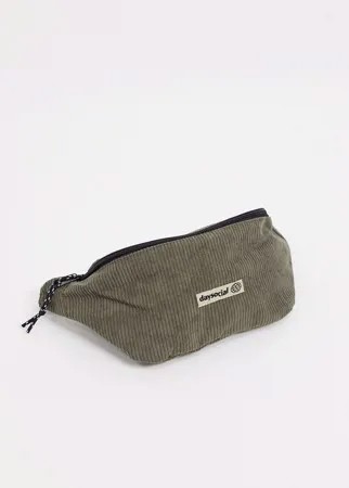 Вельветовая сумка-кошелек на пояс цвета хаки ASOS Daysocial-Зеленый цвет